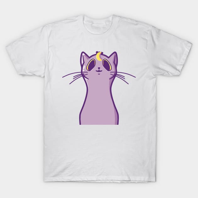 Cute Purple Galaxy Cat, Space Cat T-Shirt by Jennggaa